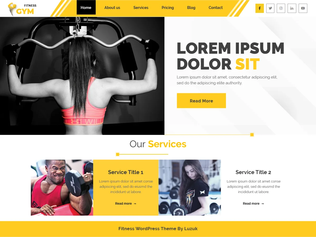 Akhada Fitness Gym web sitesi teması önizlemesi