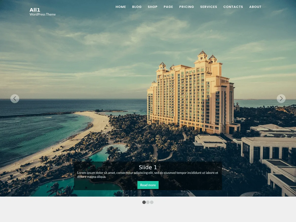 All1 web sitesi teması özellikleri