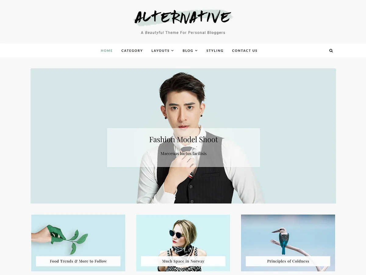 Alternative web sitesi teması önizlemesi