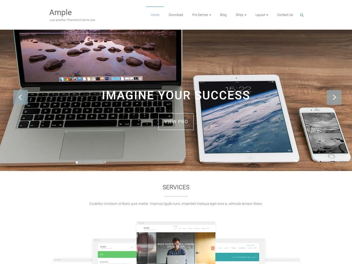 Ample web sitesi teması önizlemesi