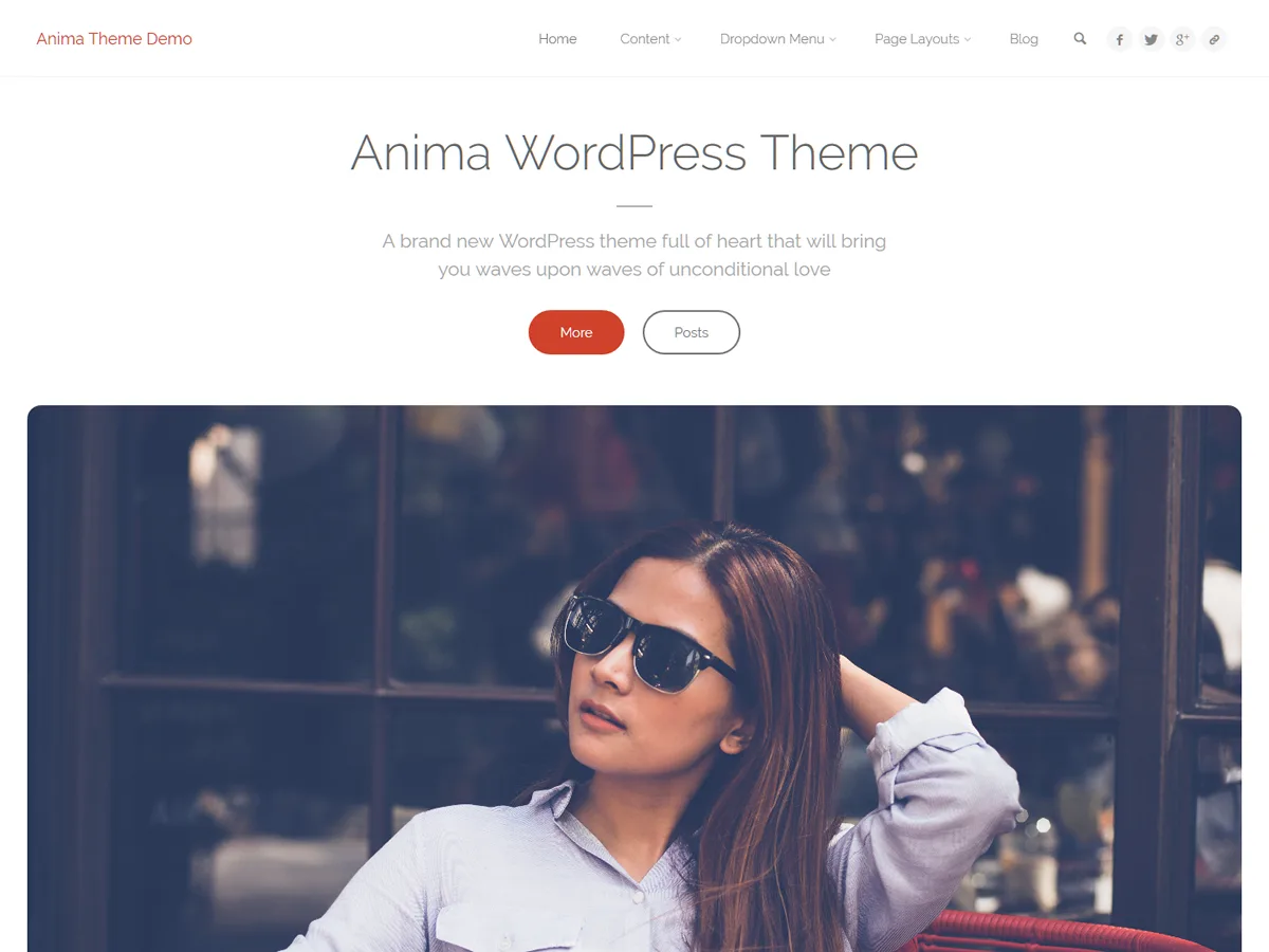 Anima web sitesi teması önizlemesi