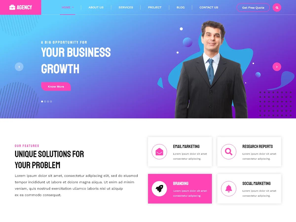 Aqeeq Agency web sitesi teması önizlemesi