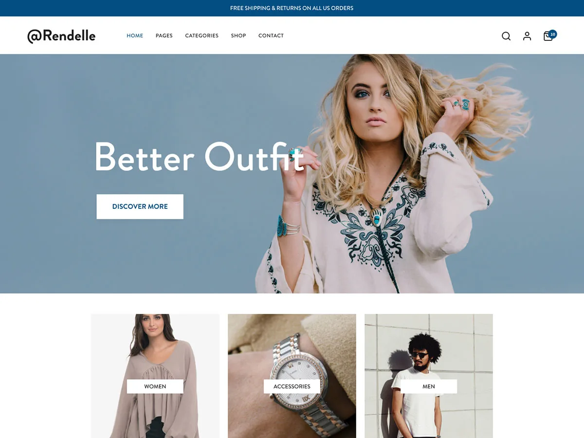 Arendelle web sitesi teması ile moda mağazası görünümü