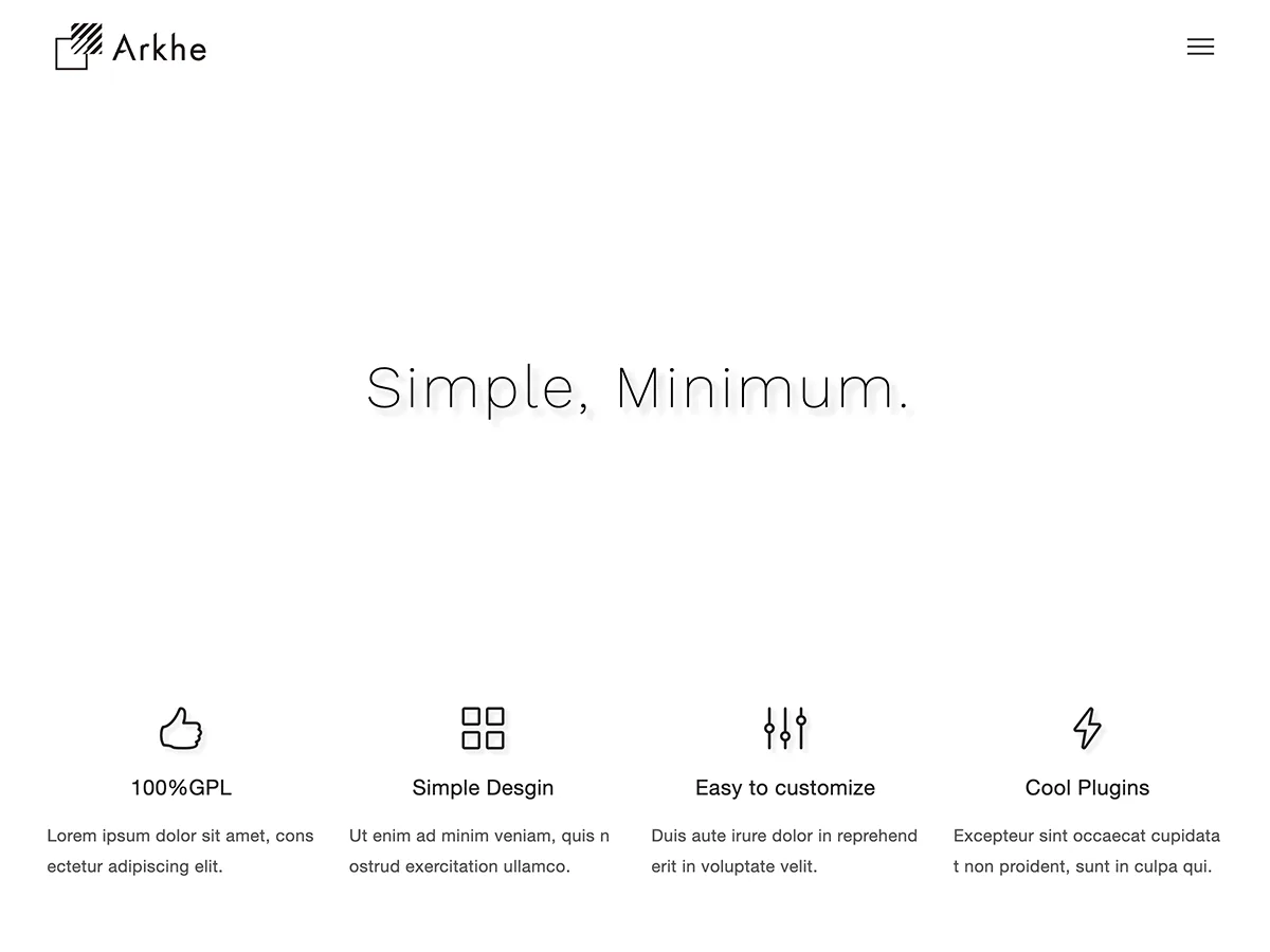 Arkhe web sitesi teması önizlemesi