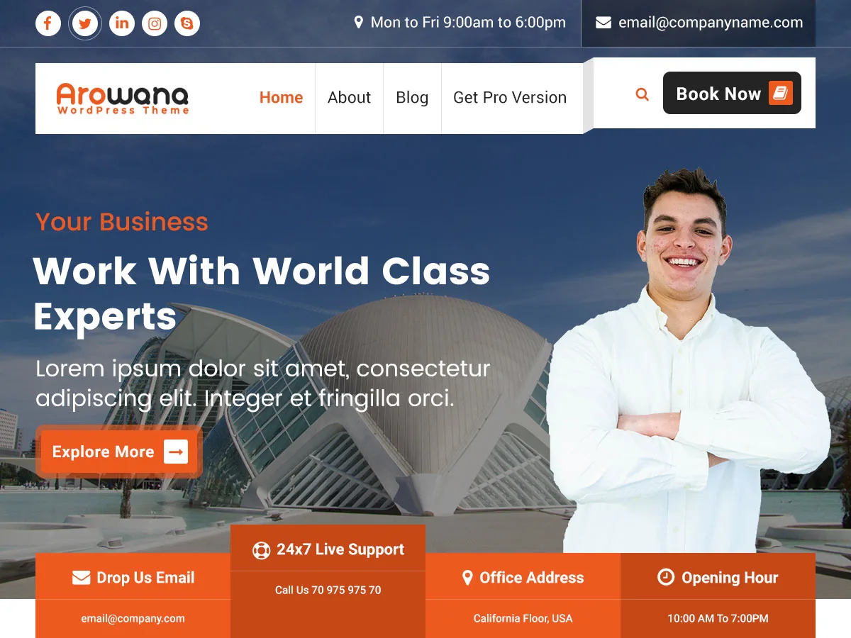Arowana web sitesi teması önizlemesi