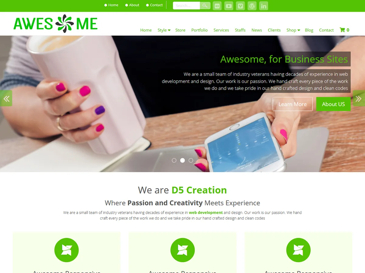 Awesome web sitesi teması önizlemesi