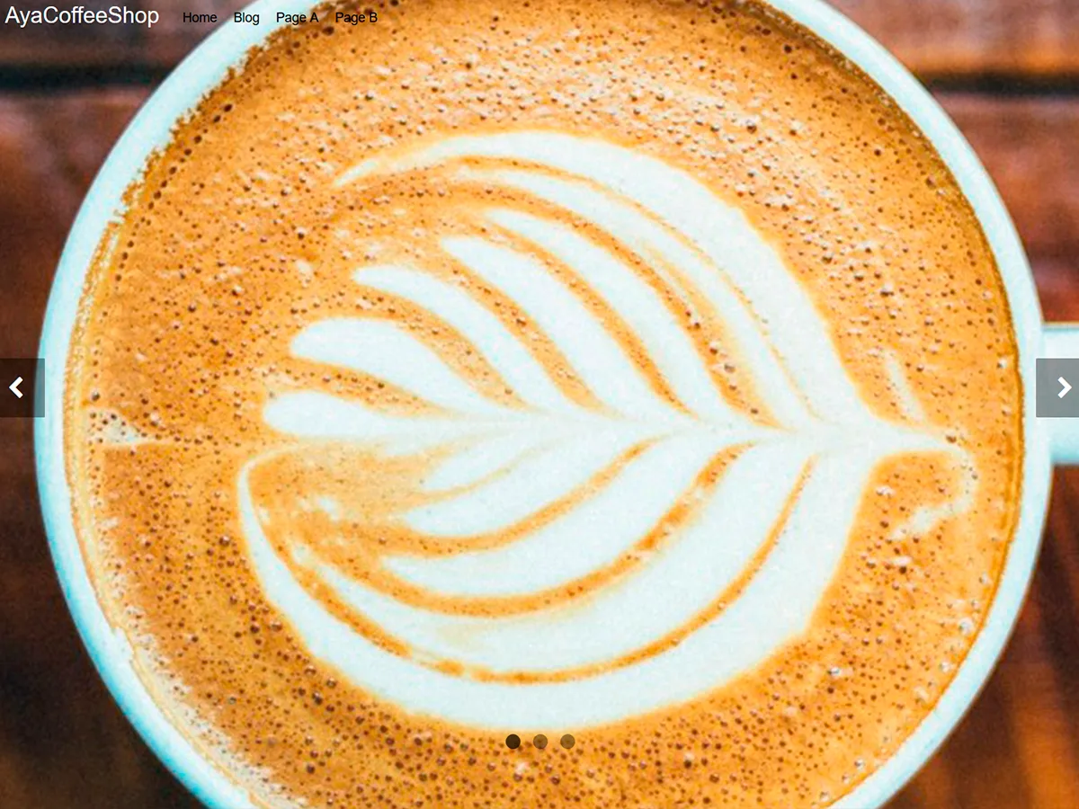 AyaCoffeeShop web sitesi teması önizlemesi