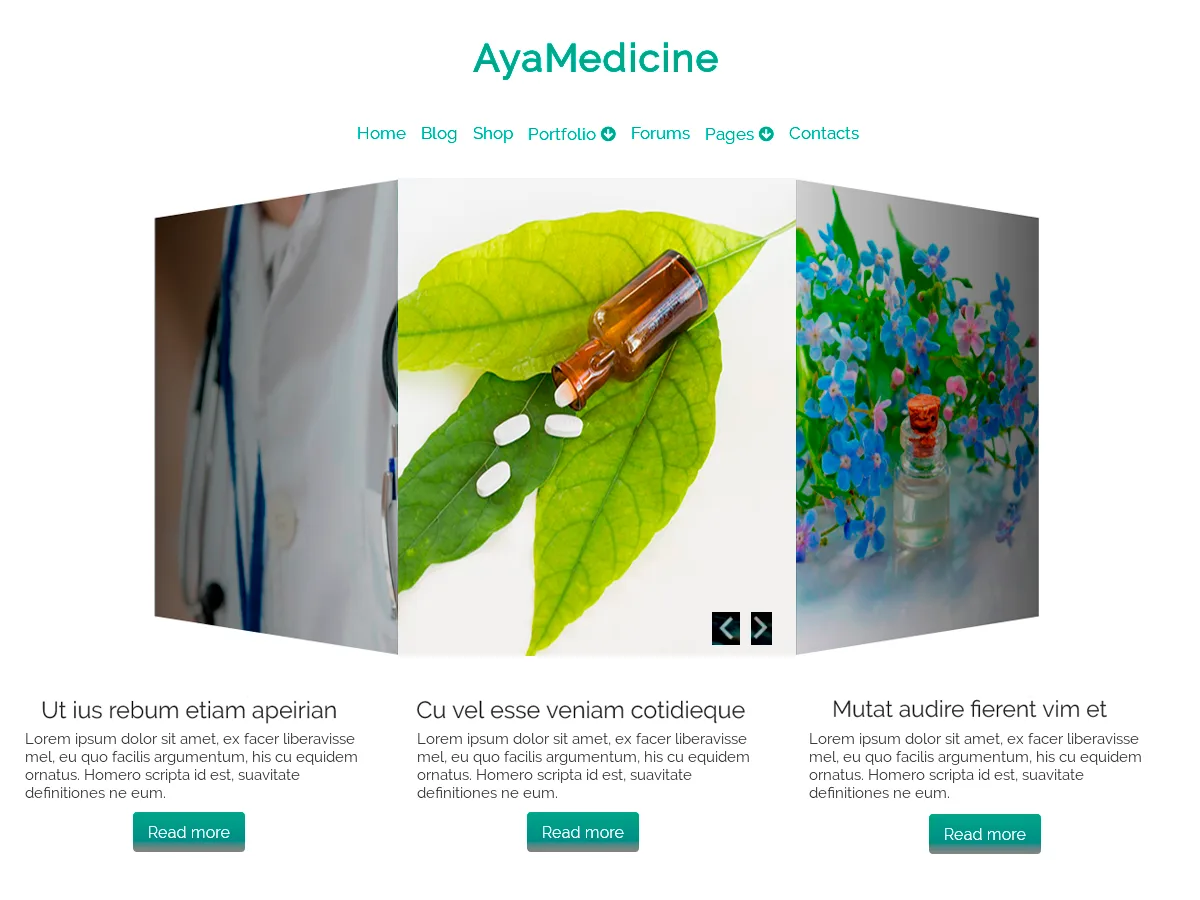 AyaMedicine web sitesi teması ile sağlık ve doğal yaşam odaklı bir web sitesi tasarımı