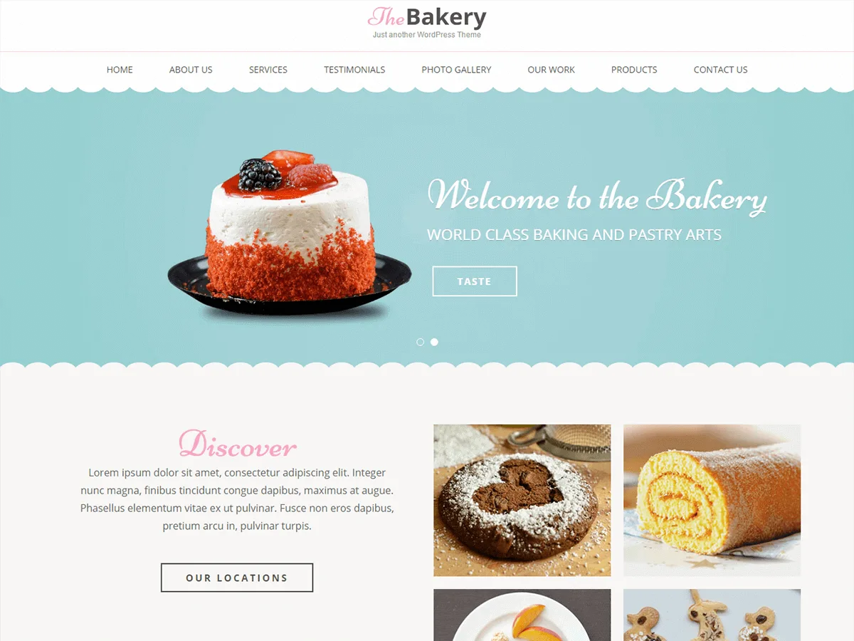 Bakes And Cakes web sitesi teması önizlemesi