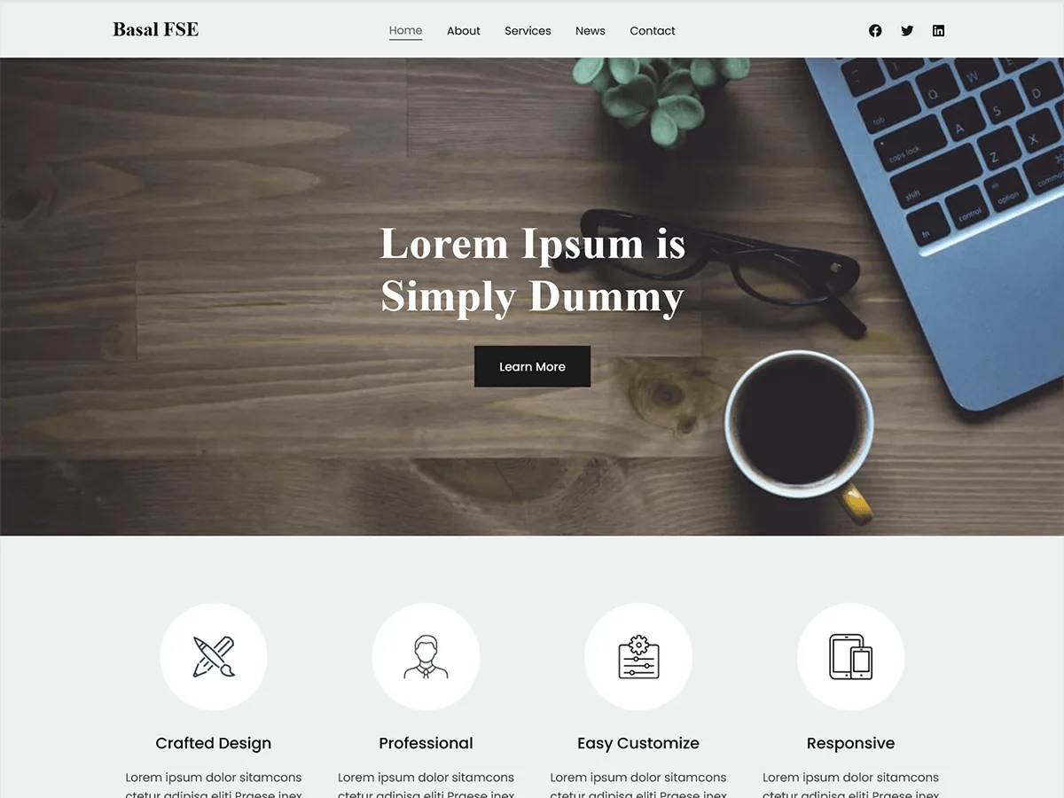 Basal FSE web sitesi teması önizlemesi