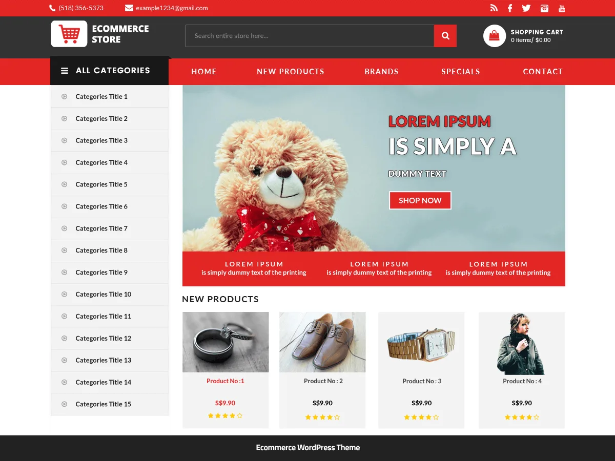 BB Ecommerce Store e-ticaret web sitesi teması önizlemesi