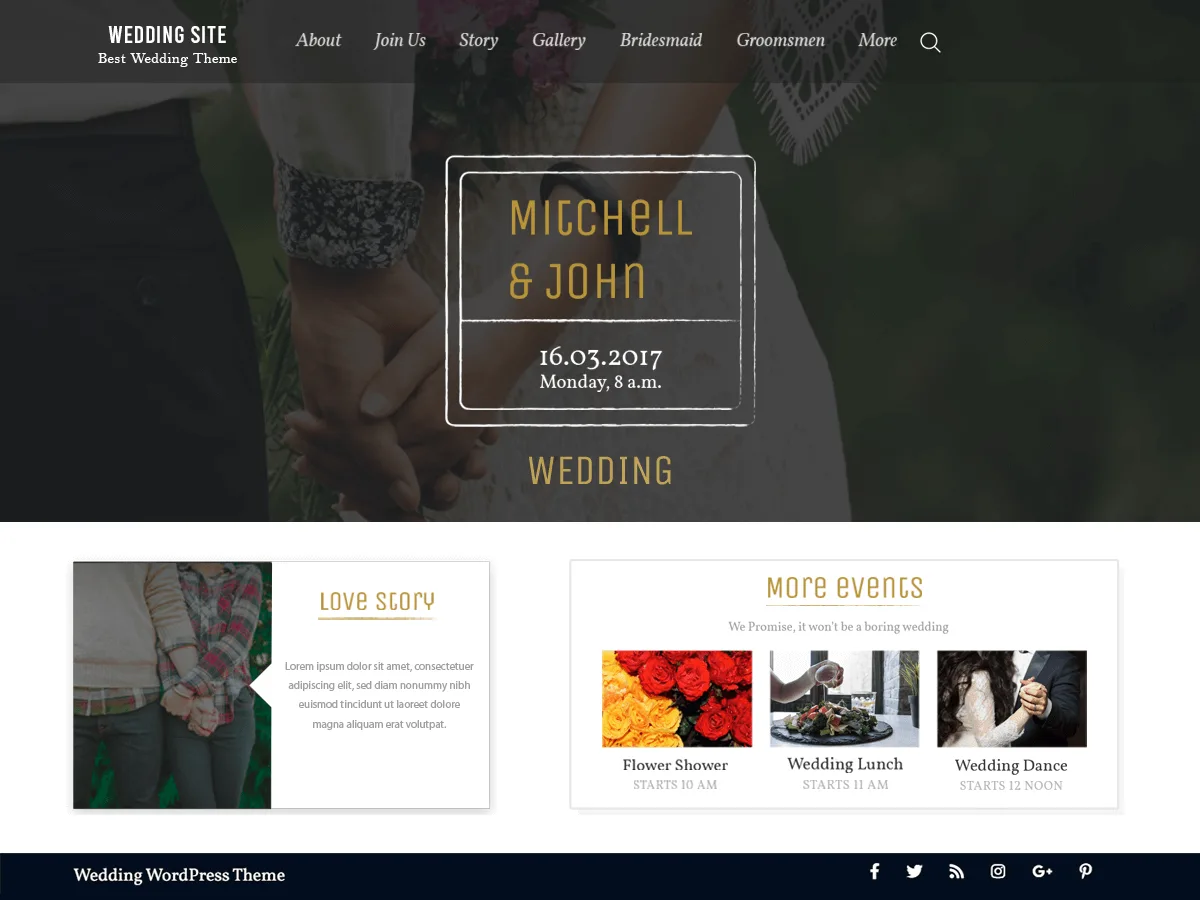 BB Wedding Bliss düğün web sitesi teması önizlemesi