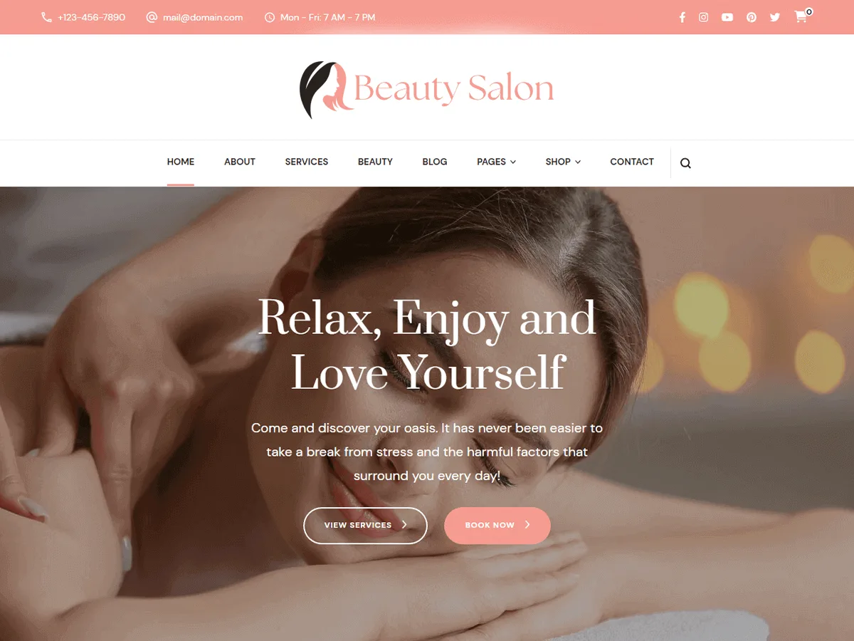 Beauty Salon Lite web sitesi teması ile spa ve güzellik salonu tanıtım sayfası