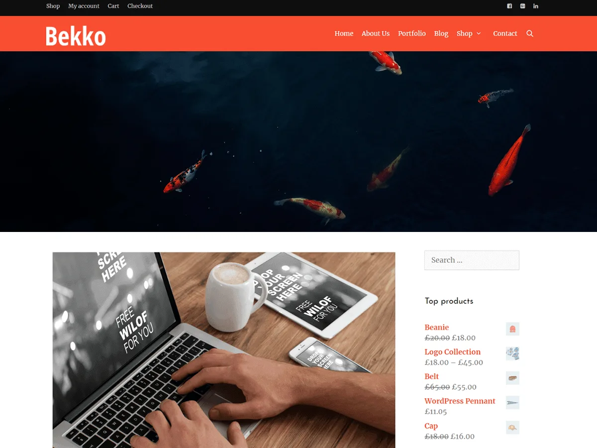 Bekko web sitesi teması önizlemesi