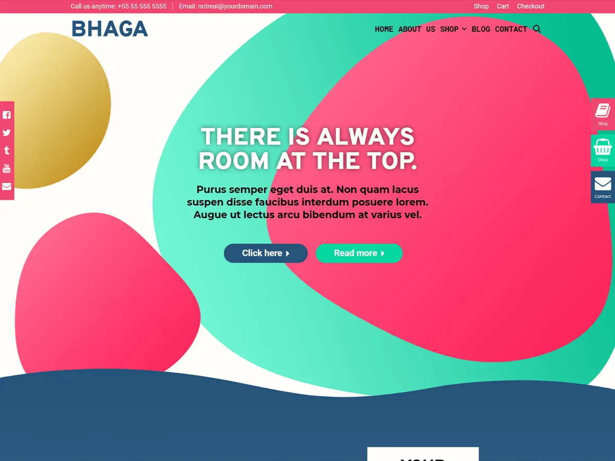 Bhaga web sitesi teması ile modern ve çok yönlü tasarım örneği