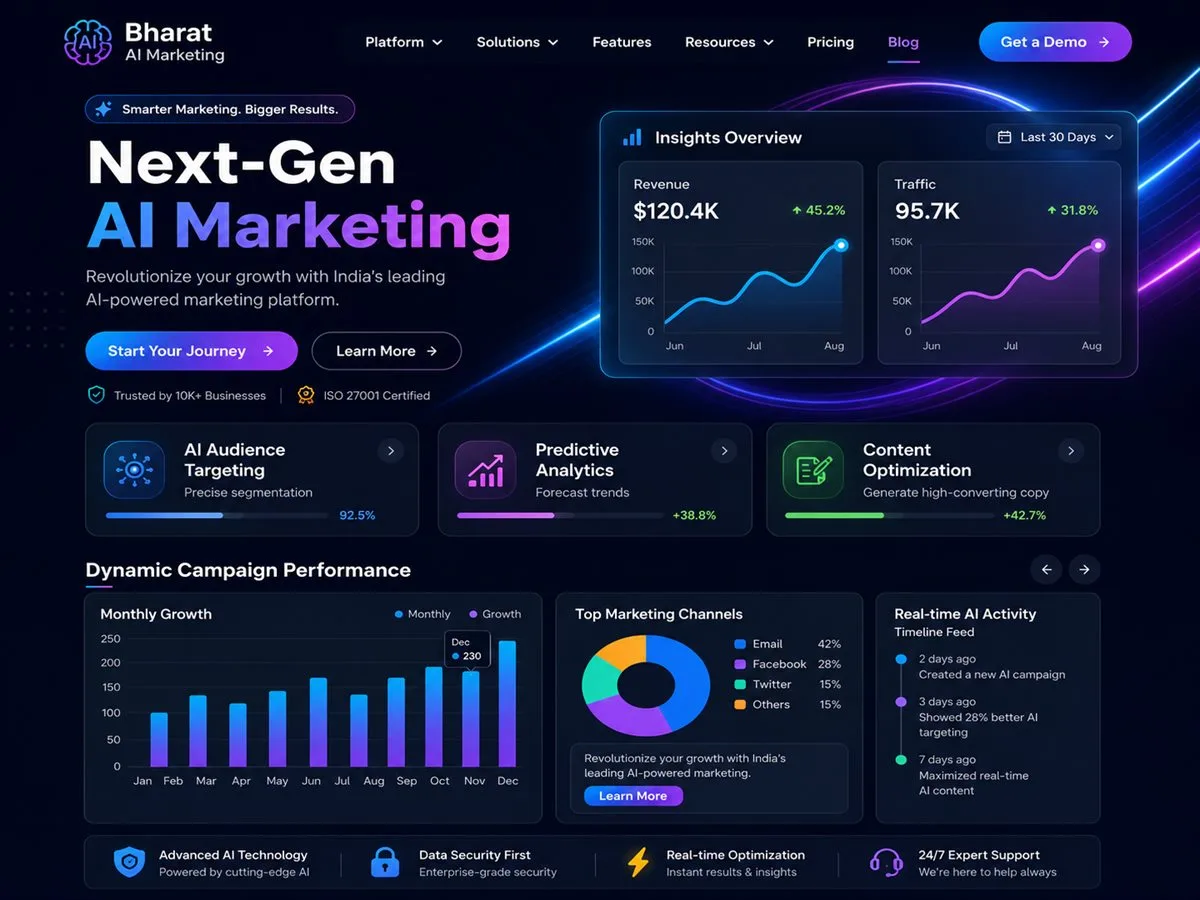 Bharat AI Marketing web sitesi teması önizlemesi