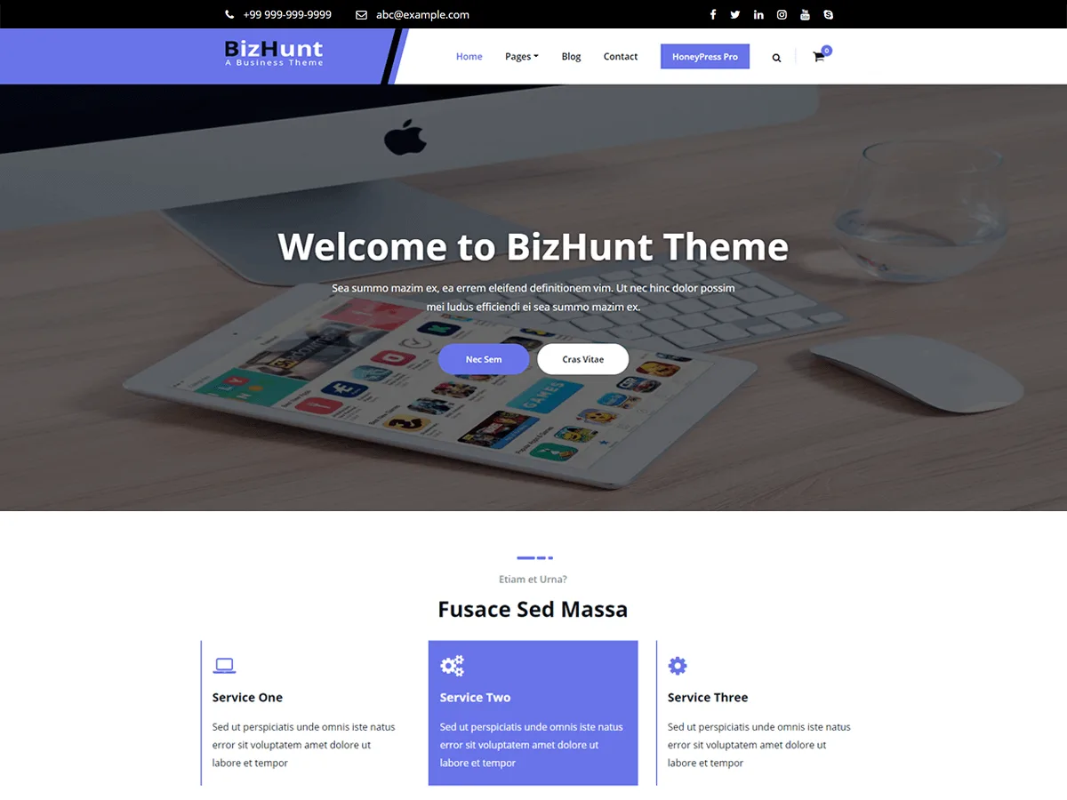 Bizhunt web sitesi teması önizlemesi