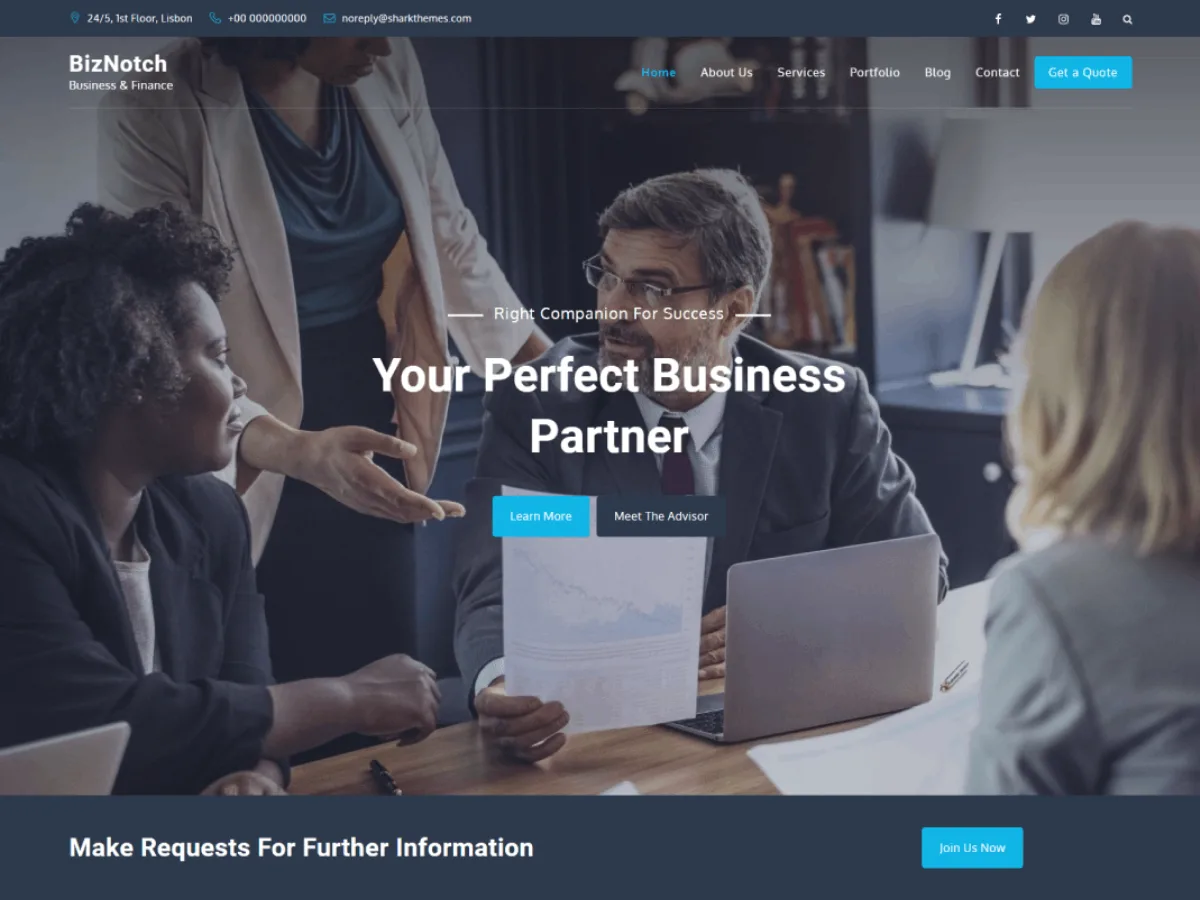 BizNotch web sitesi teması önizlemesi