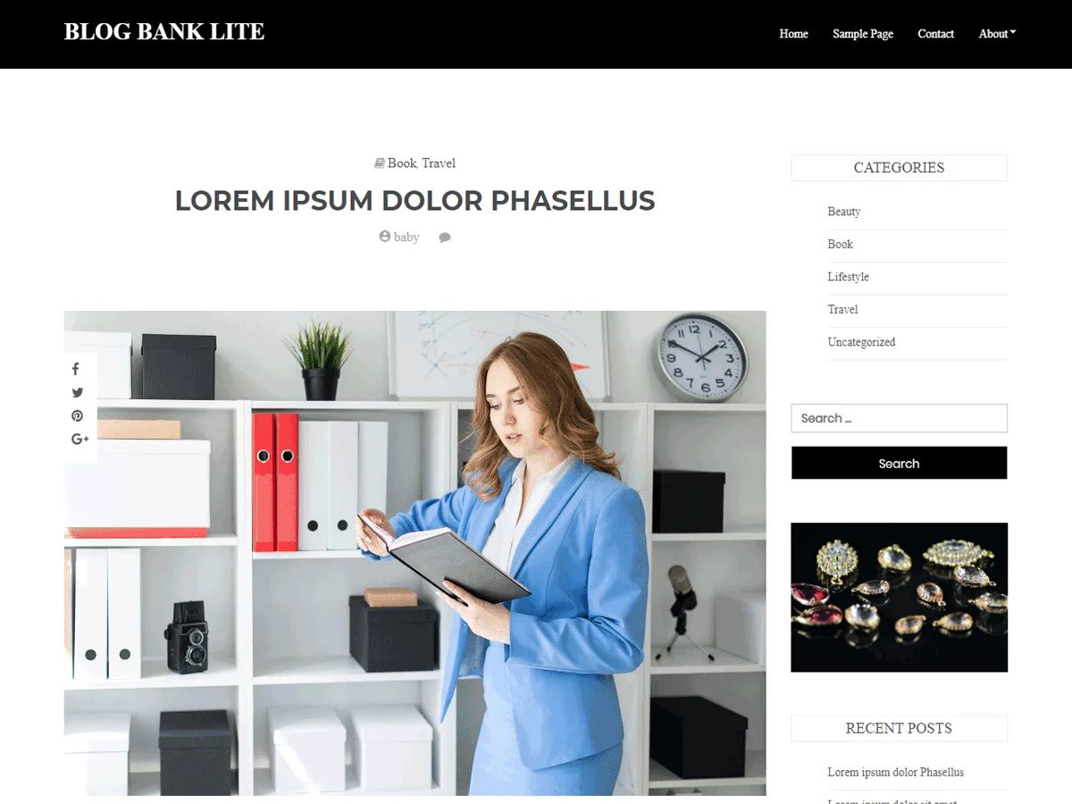 Blog Bank Lite web sitesi teması önizlemesi