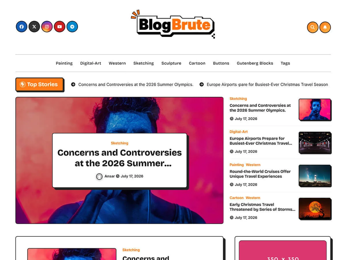 BlogBrute web sitesi teması önizlemesi