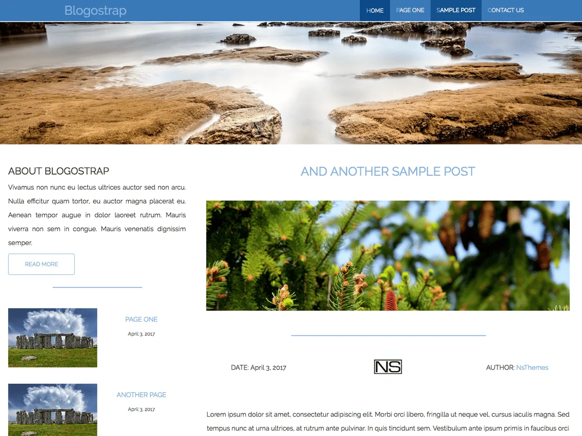 Blogostrap web sitesi teması önizlemesi