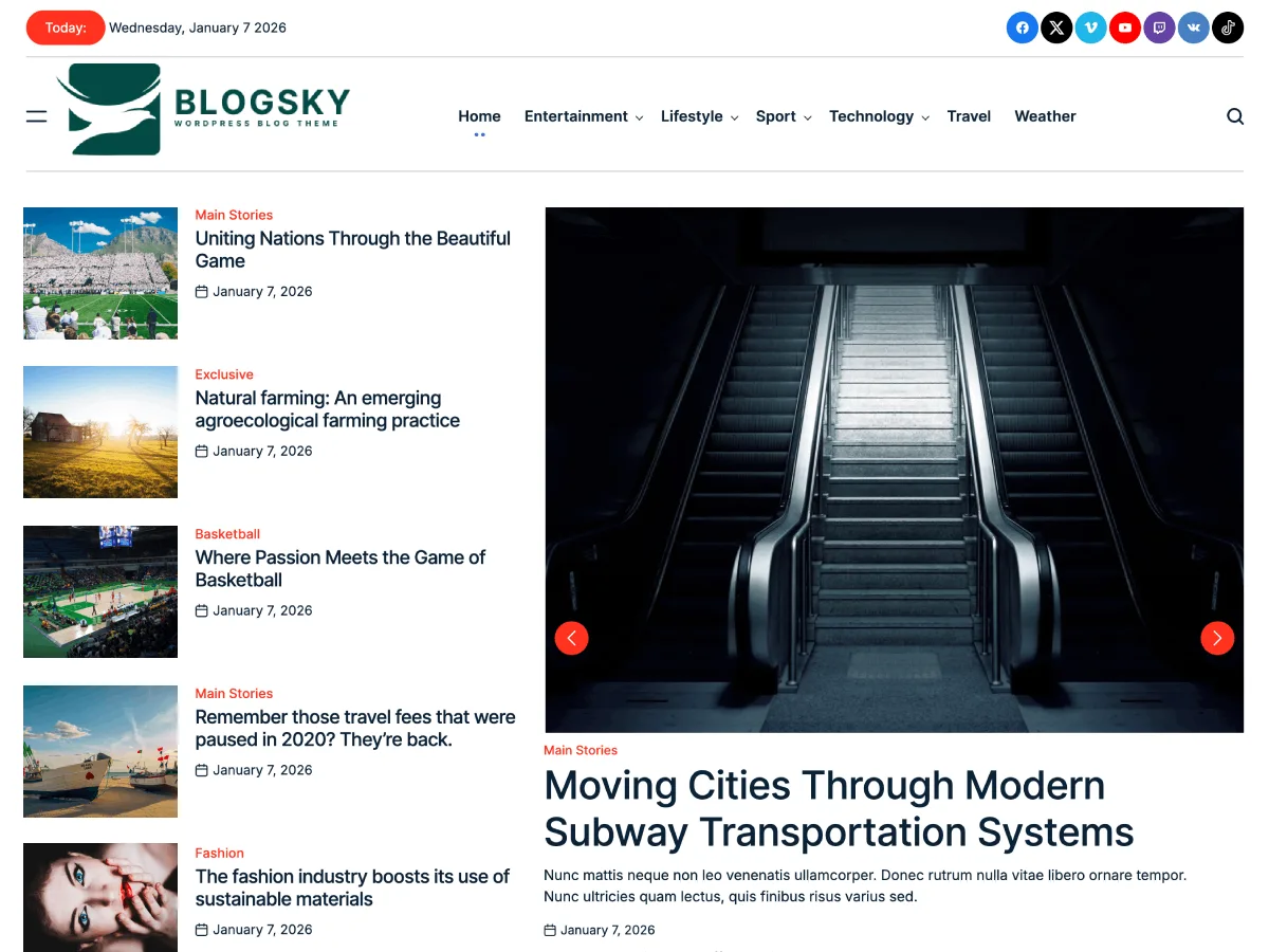 BlogSky web sitesi teması - modern ve sade blog tasarımı