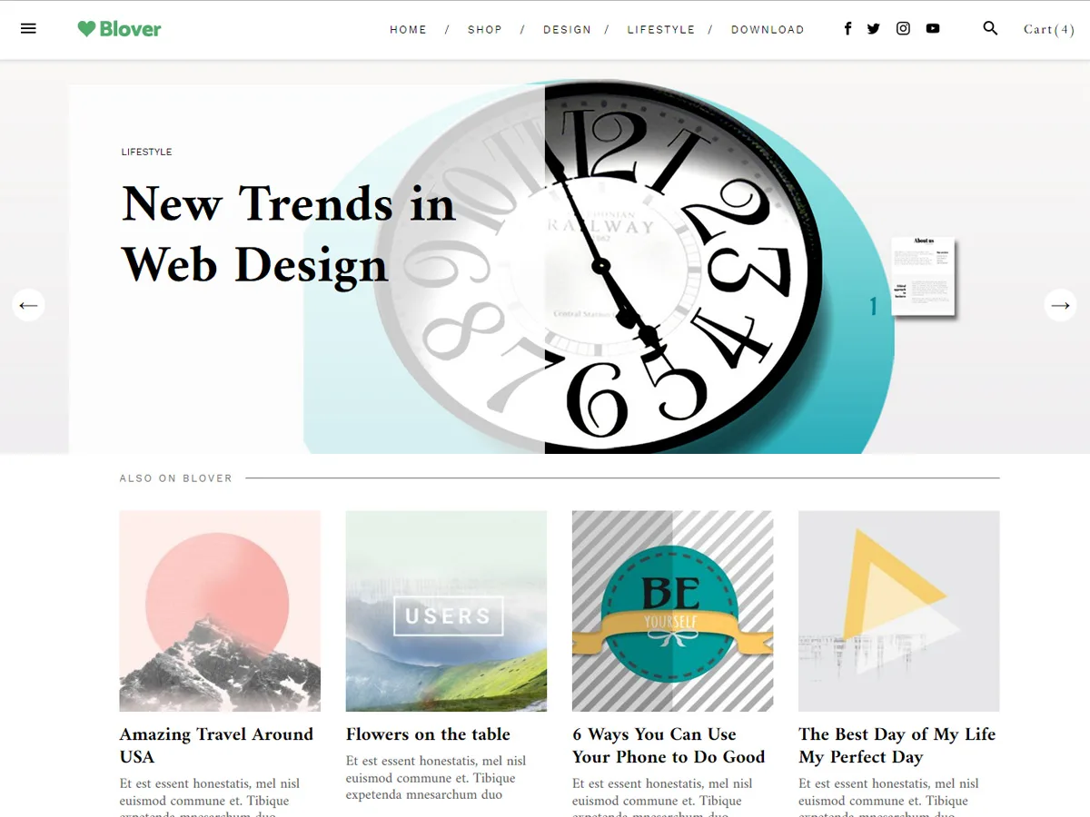 Blover web sitesi teması önizlemesi
