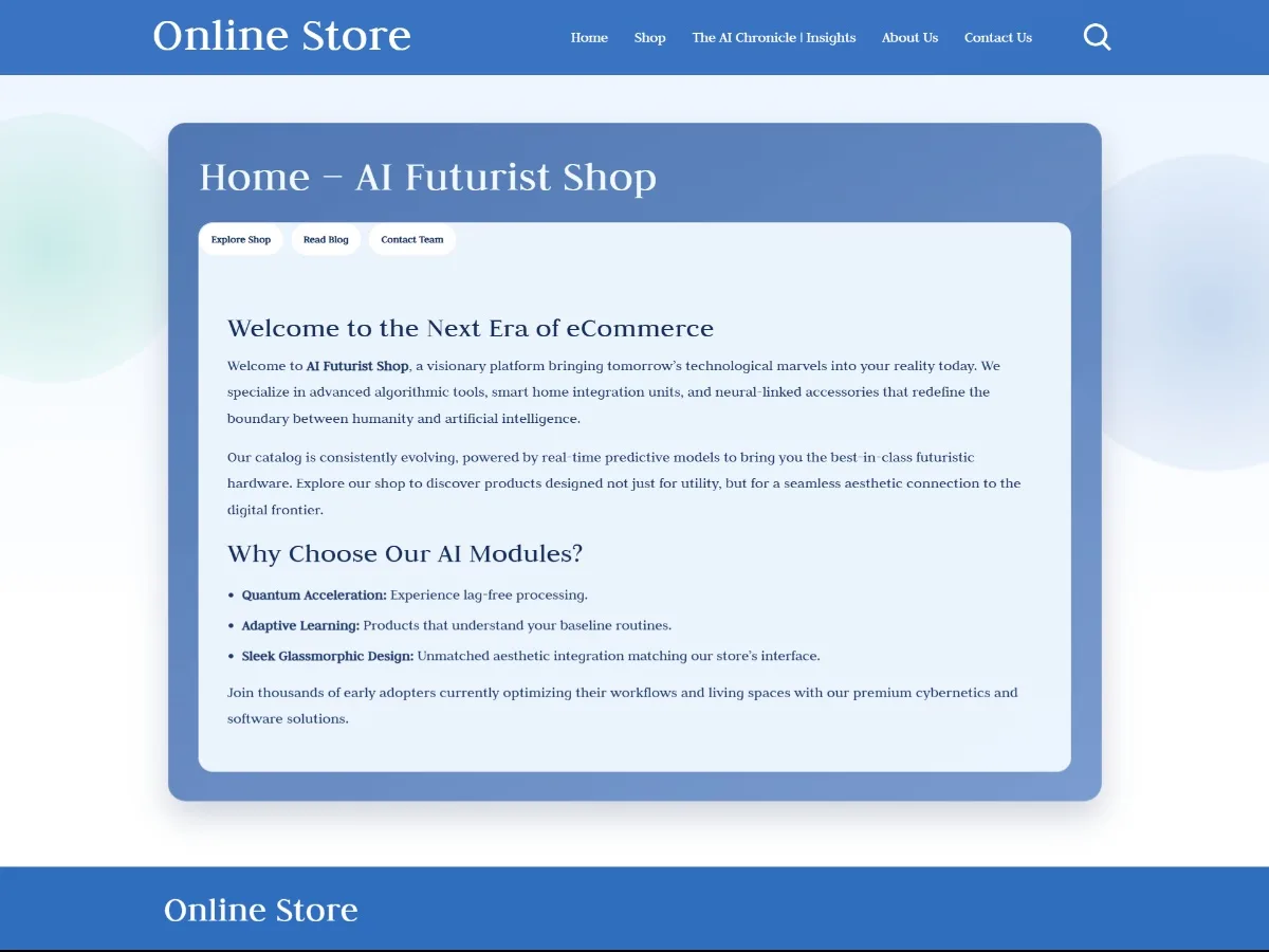 BlueBoxed web sitesi teması önizlemesi
