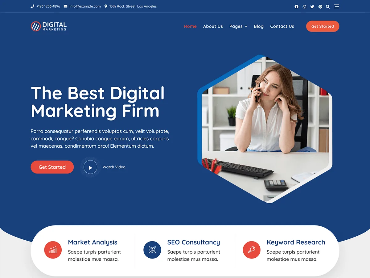 Bosa Digital Marketing web sitesi teması önizlemesi