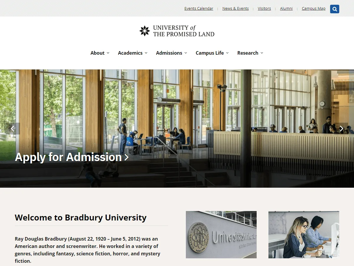 Bradbury web sitesi teması önizlemesi