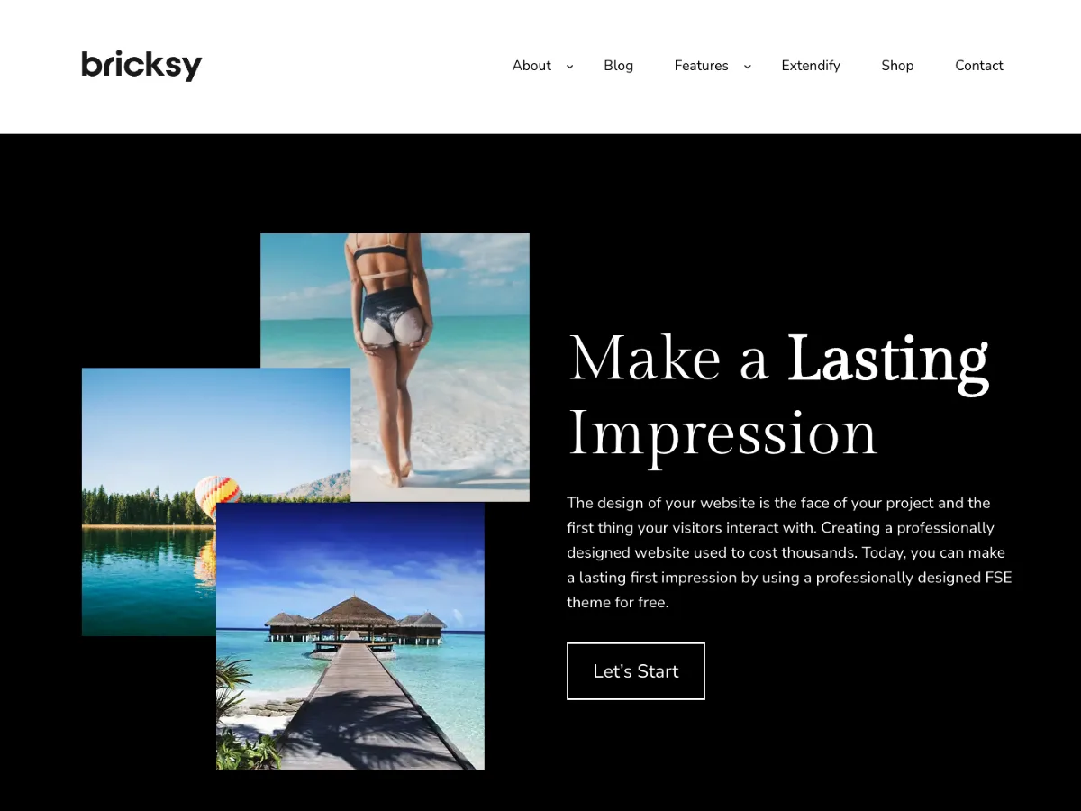 Bricksy web sitesi teması önizlemesi