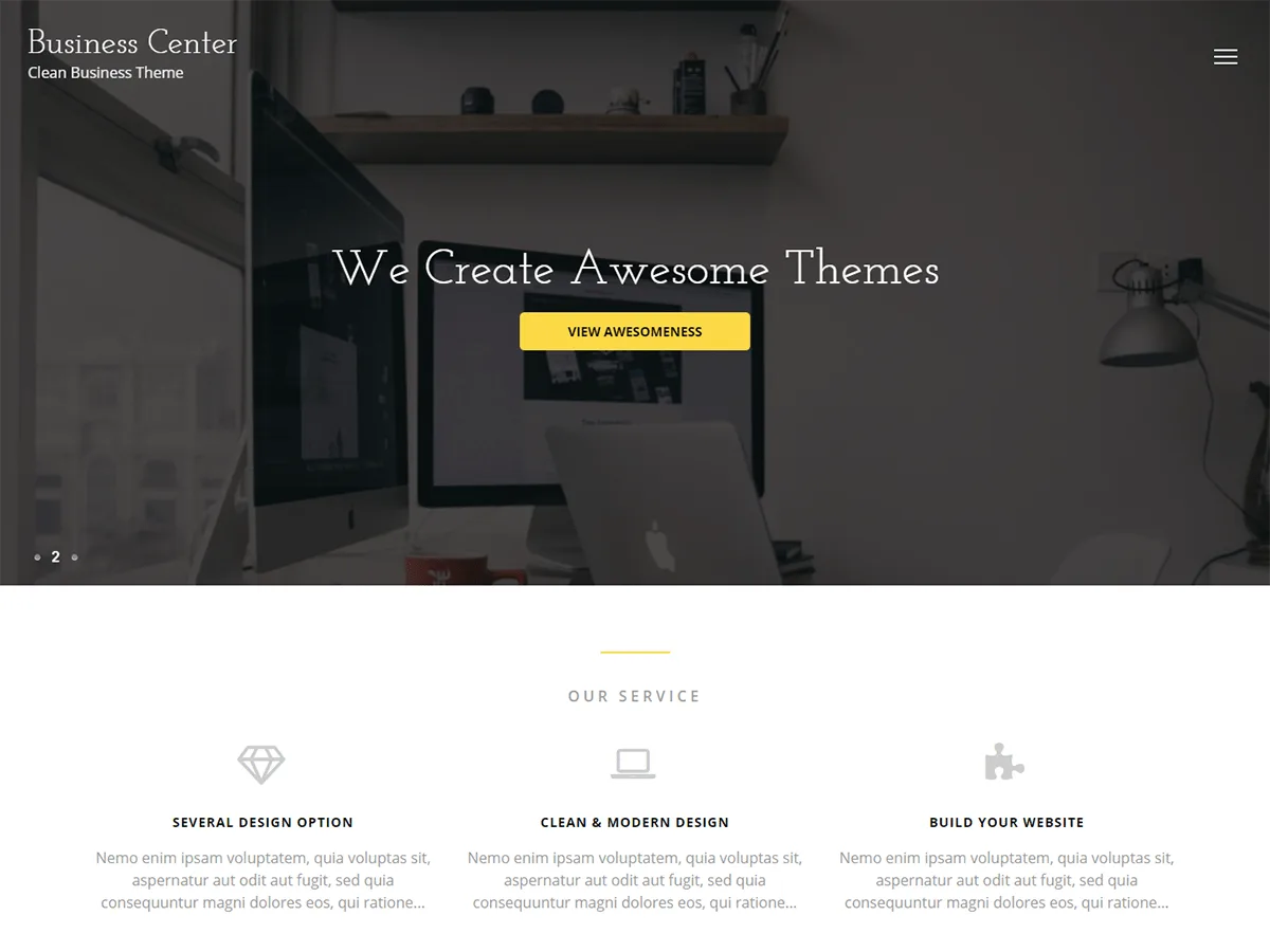 Business Center web sitesi teması önizlemesi