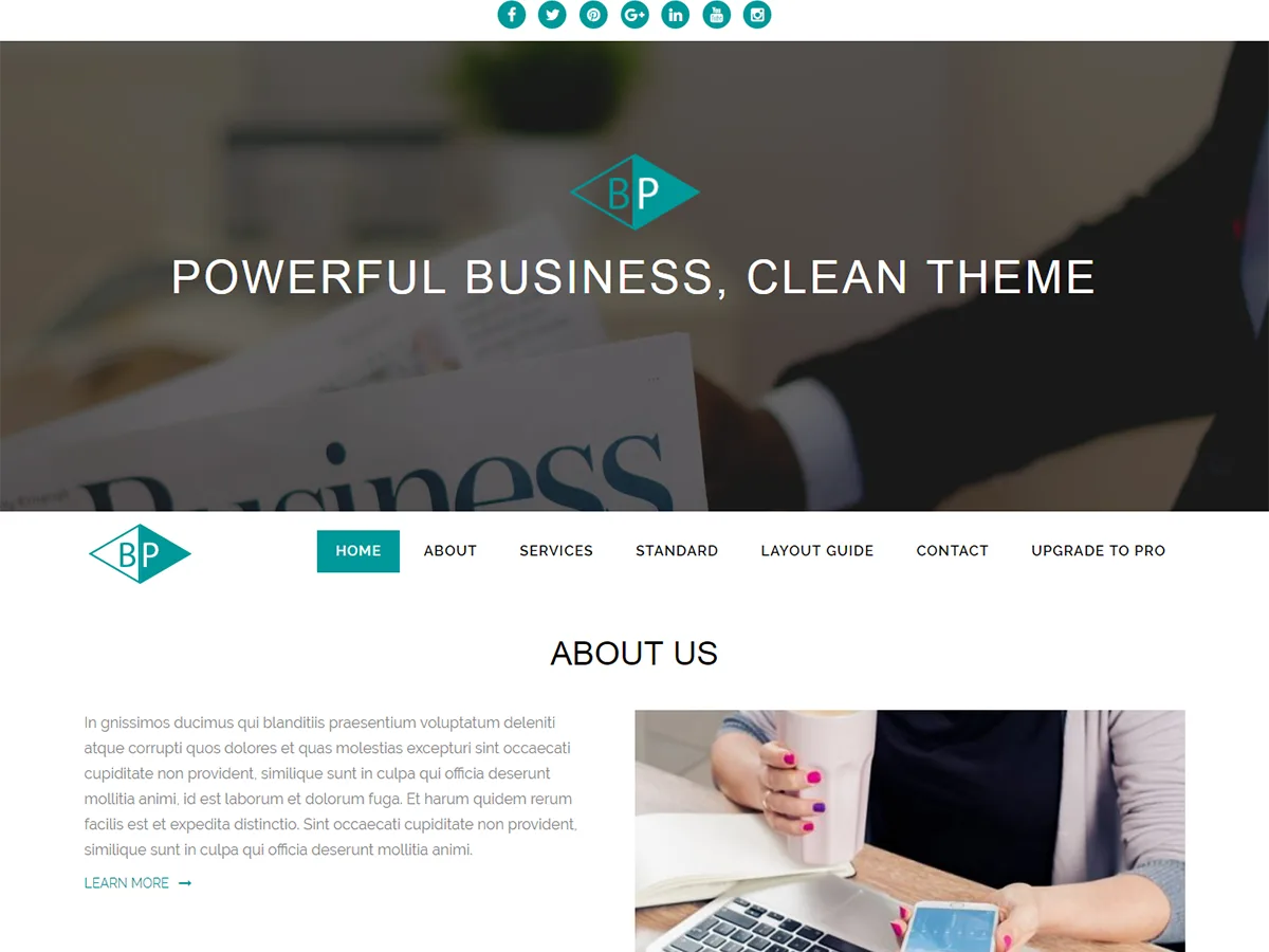 Business Park web sitesi teması özellikleri