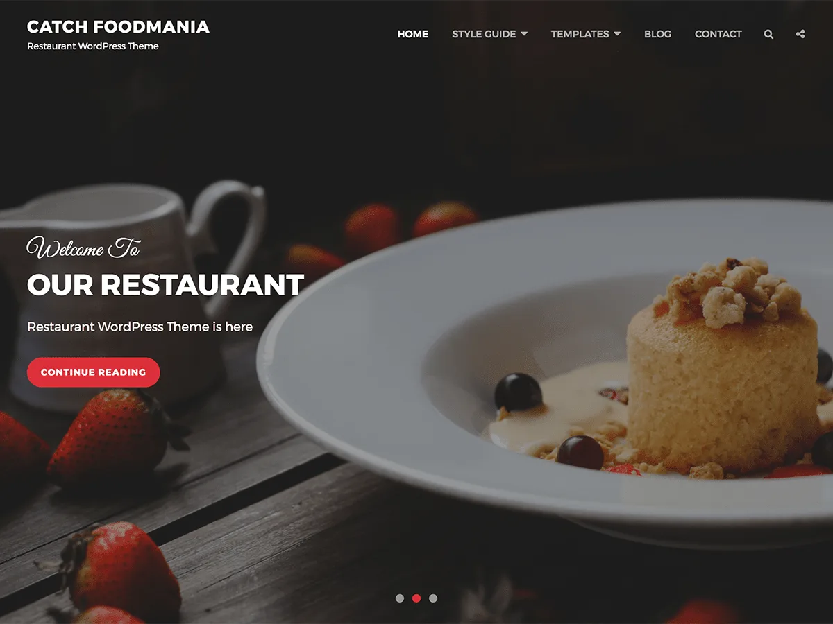 Catch Foodmania restoran web sitesi teması önizlemesi