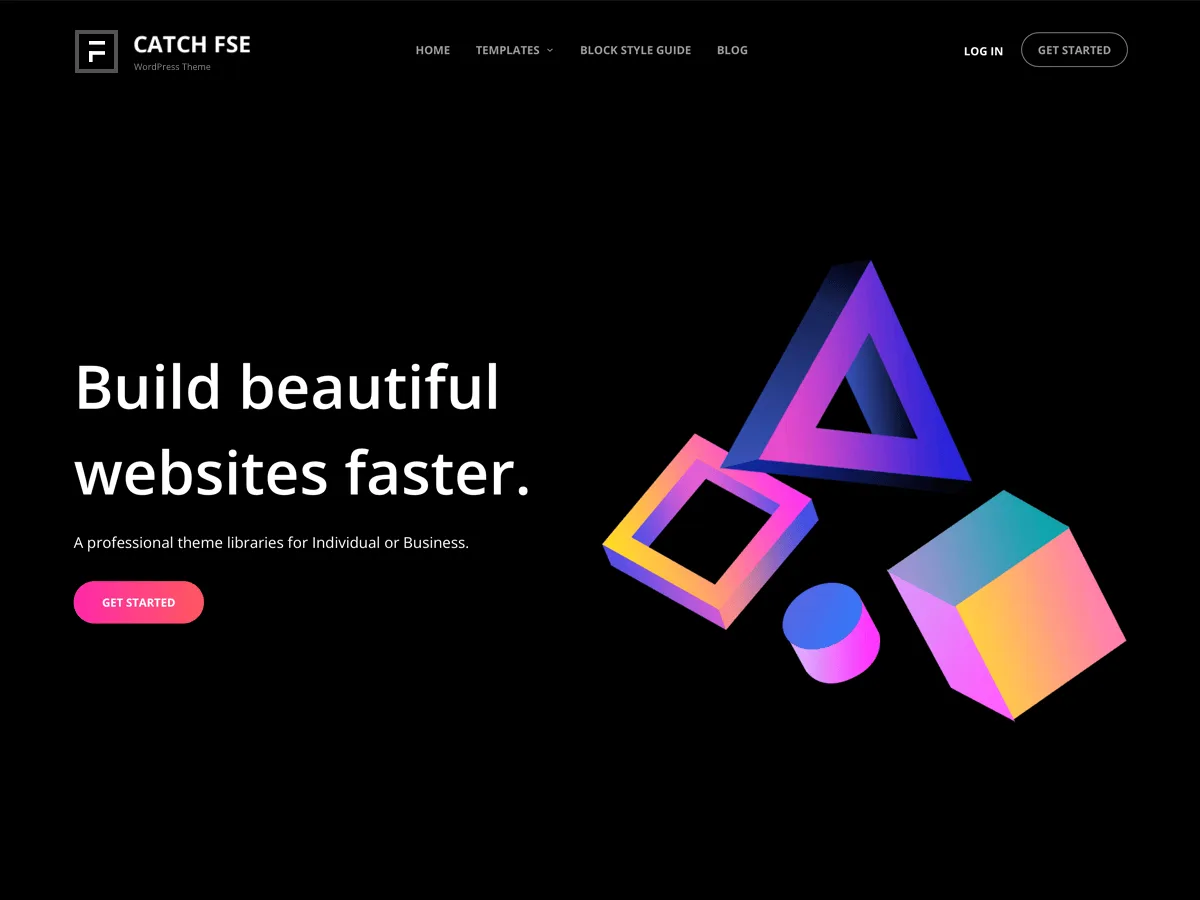 Catch FSE web sitesi temasının önizlemesi
