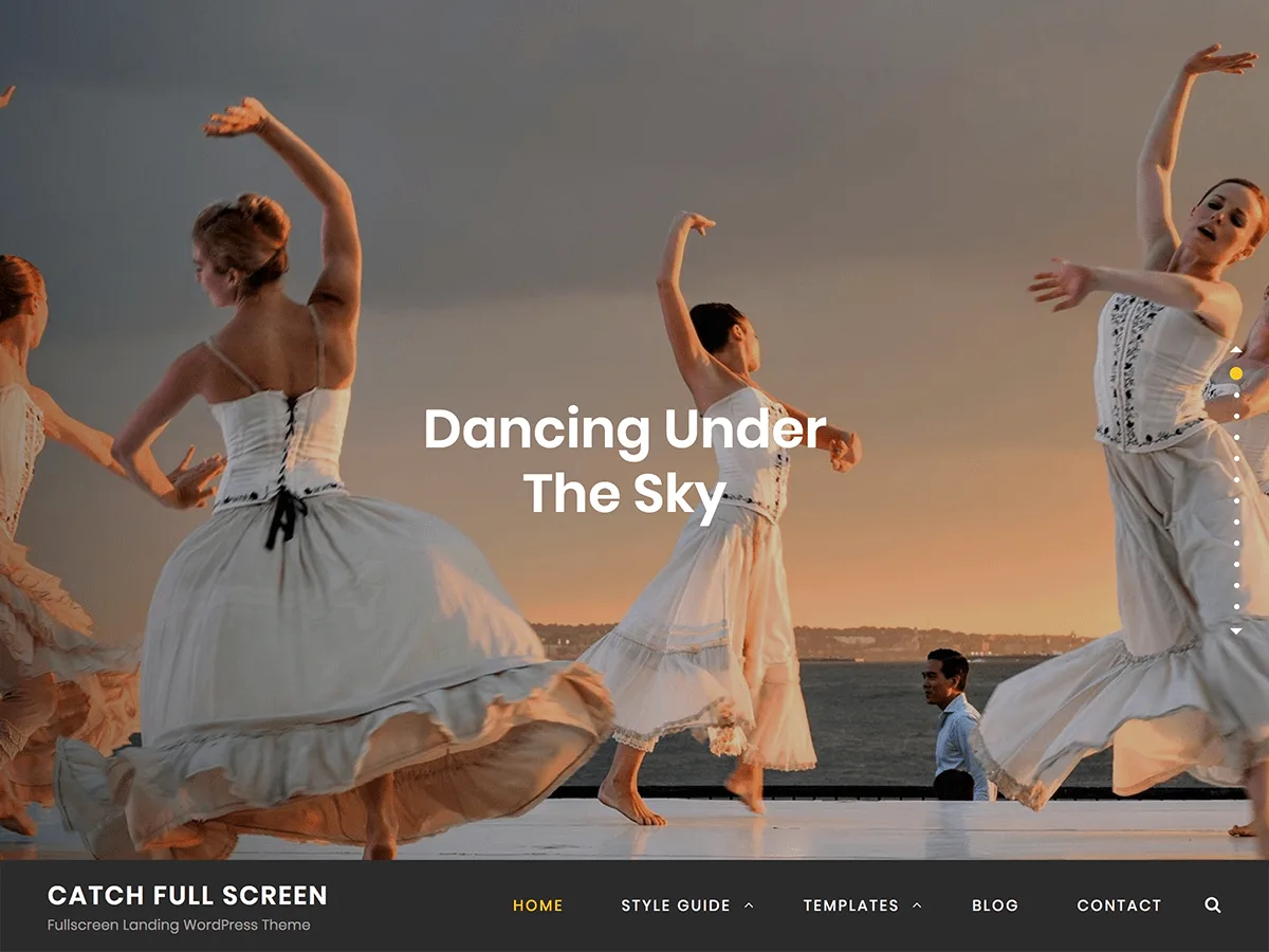 Catch Fullscreen web sitesi teması önizlemesi