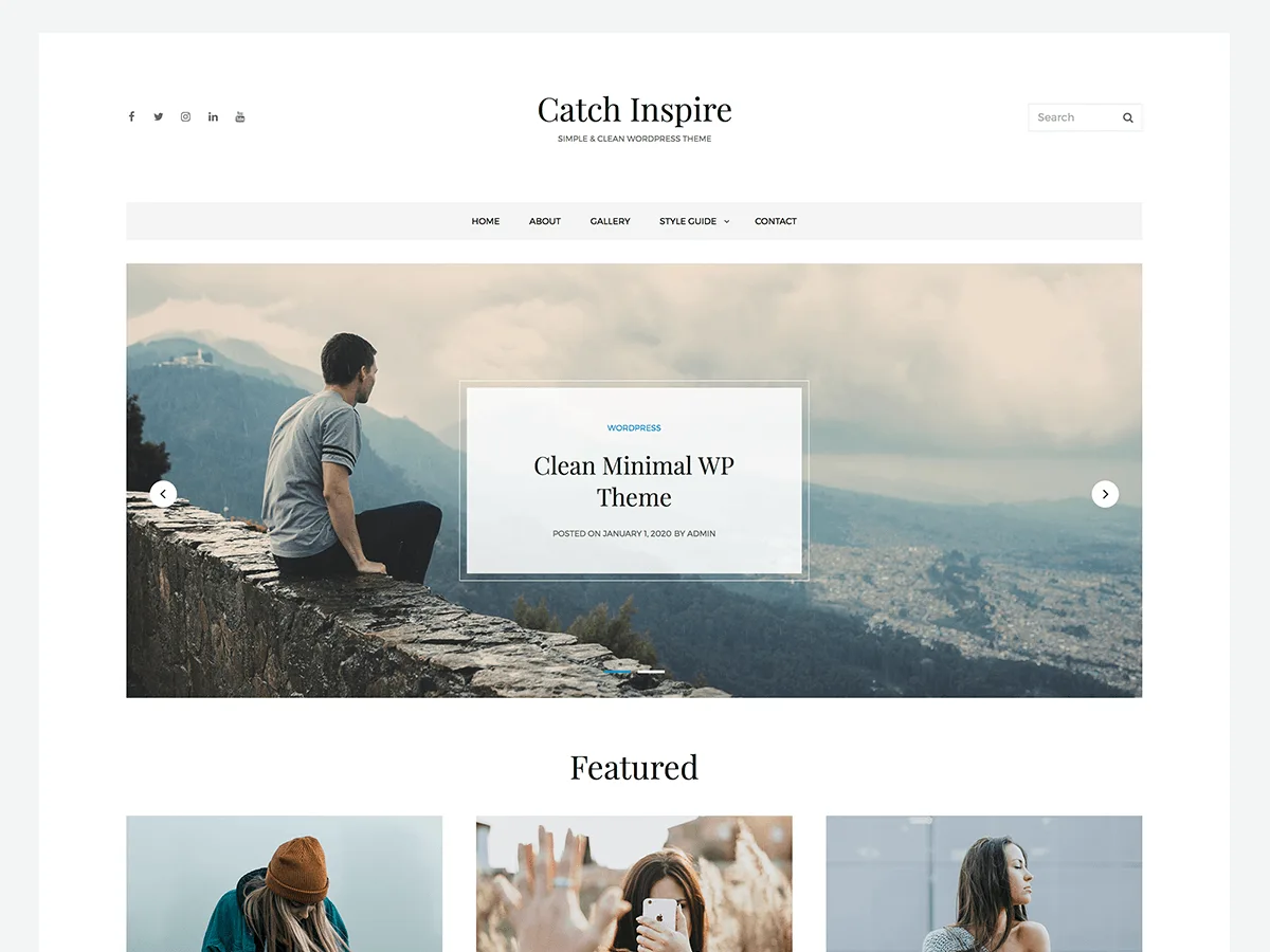 Catch Inspire web sitesi teması önizlemesi
