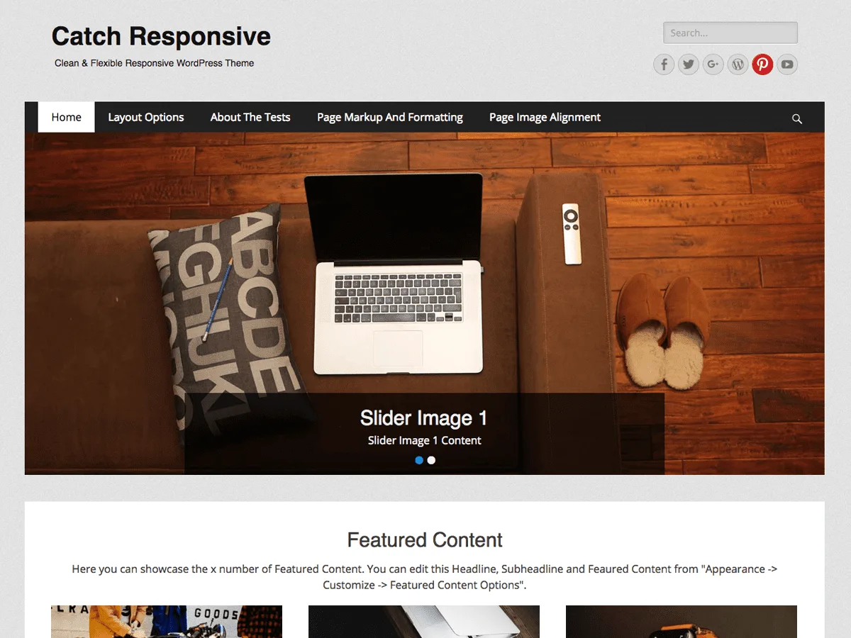 Catch Responsive web sitesi teması önizlemesi