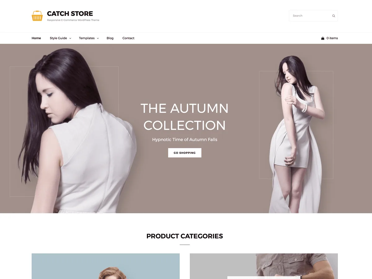 Catch Store web sitesi teması önizlemesi