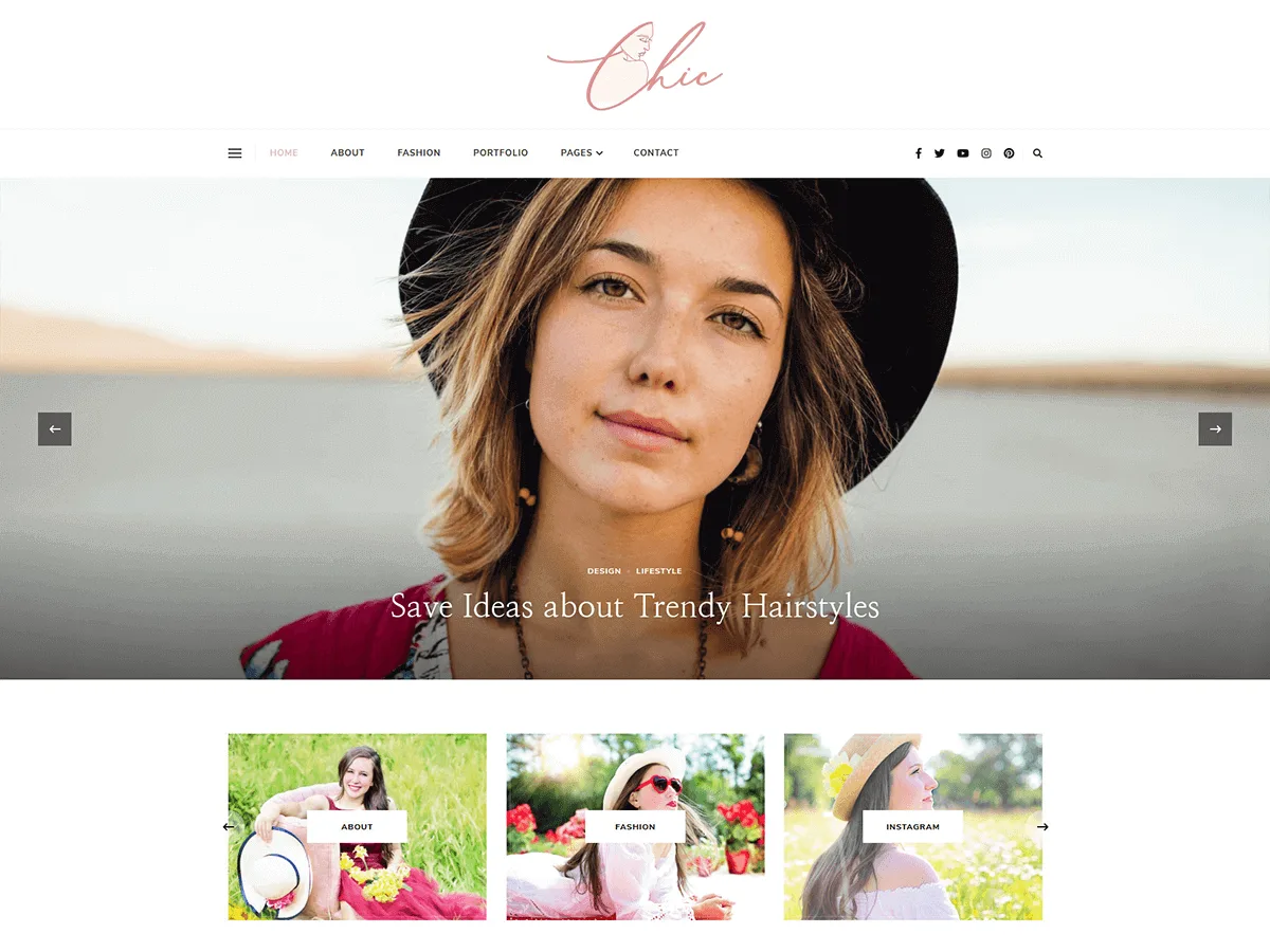 Chic Lite web sitesi teması önizlemesi