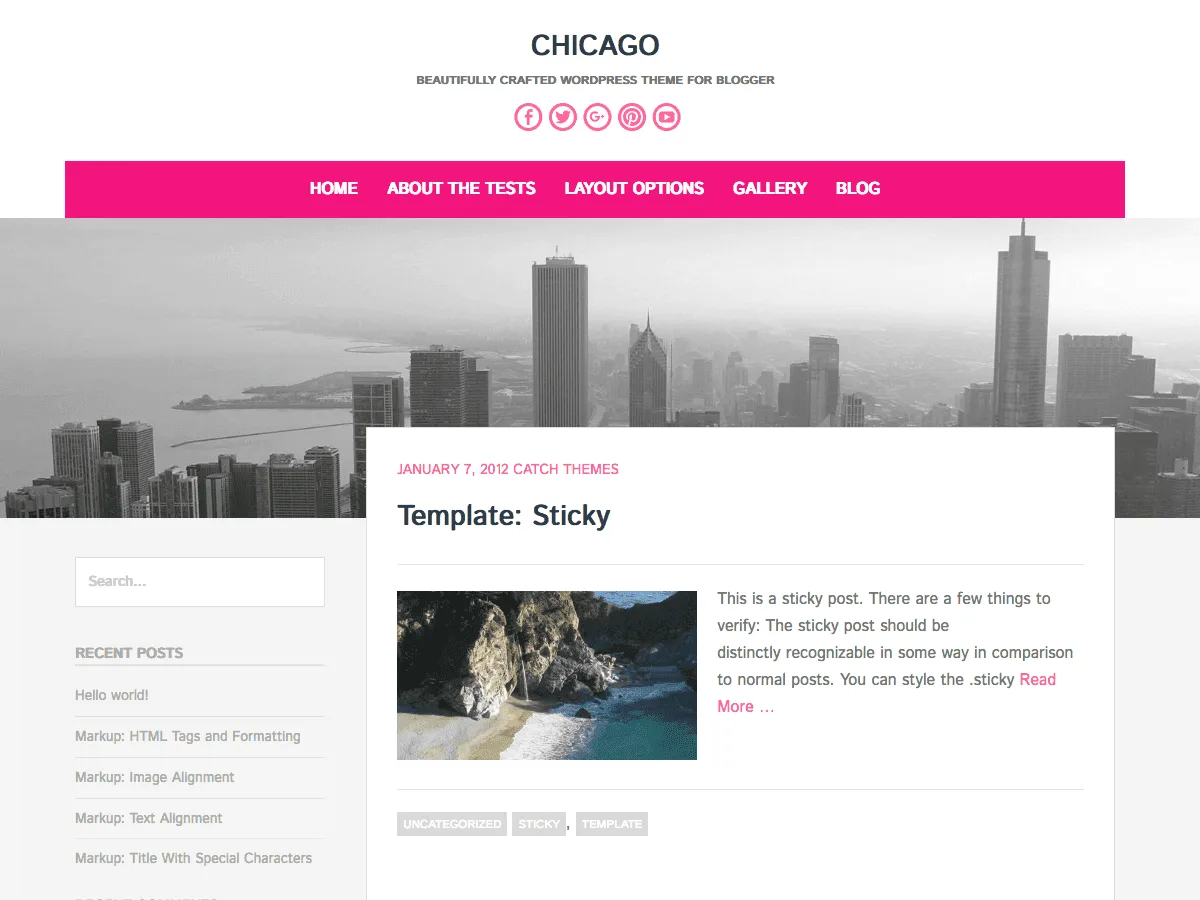 Chicago web sitesi teması önizlemesi