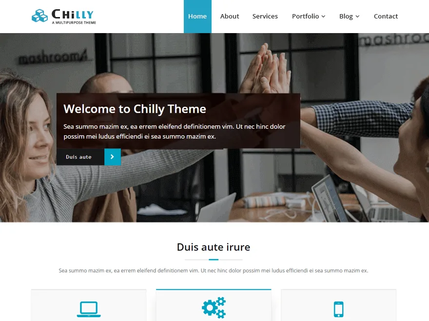 Chilly web sitesi teması önizlemesi