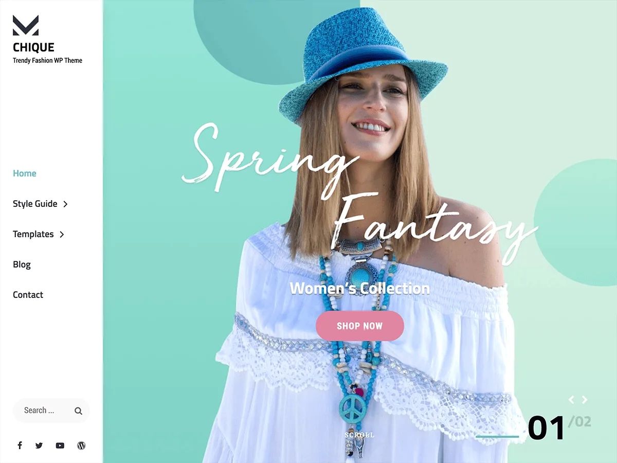 Chique moda web sitesi teması önizlemesi