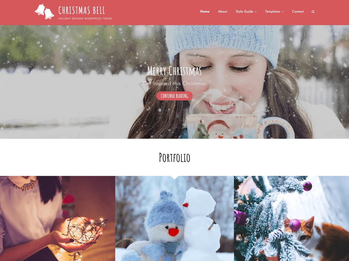 Christmas Bell web sitesi teması önizlemesi