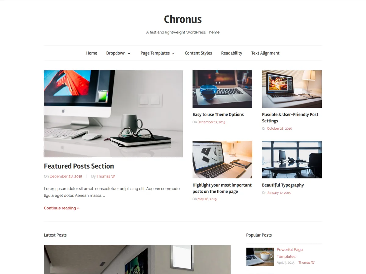 Chronus web sitesi teması ile haber ve dergi sitesi tasarımı