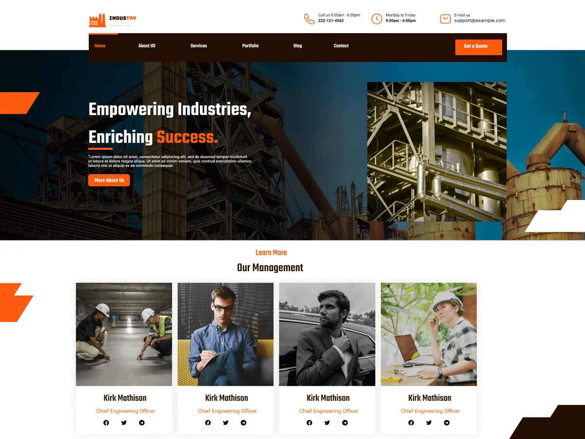 Classic Industry web sitesi teması önizlemesi