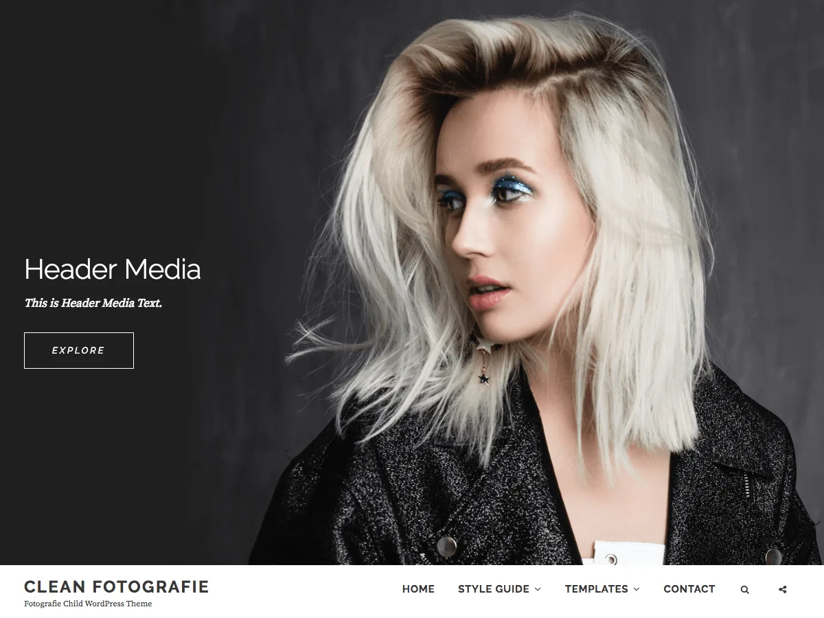 Clean Fotografie web sitesi teması ile fotoğrafçılık portföyü