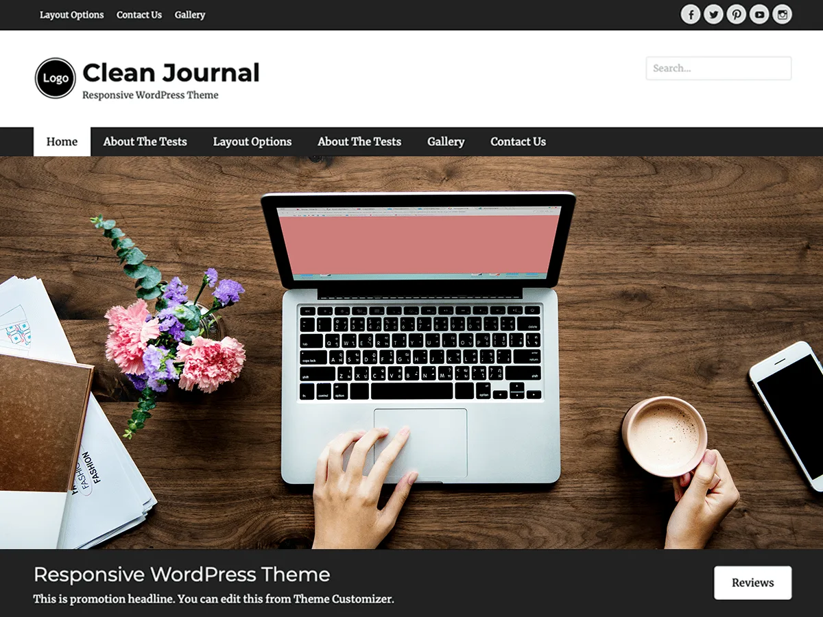 Clean Journal web sitesi teması önizlemesi