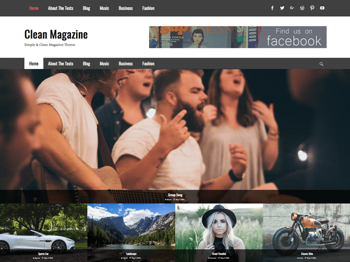 Clean Magazine web sitesi teması önizlemesi