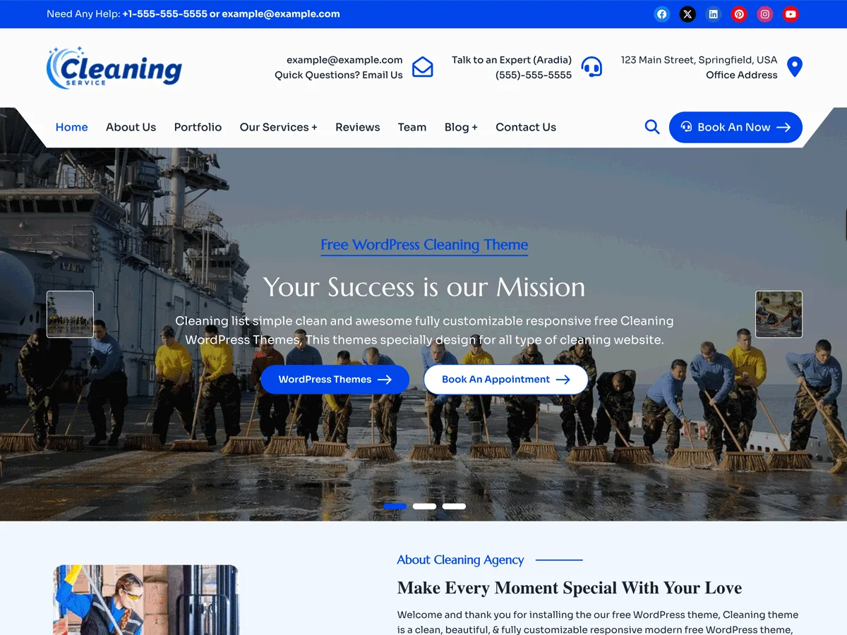 Cleaning Light web sitesi teması önizlemesi